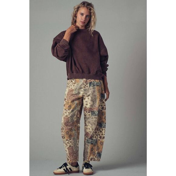 Urban Daizy Boho Patchwork Wide Leg Barrel Pants - Picture 7 of 9